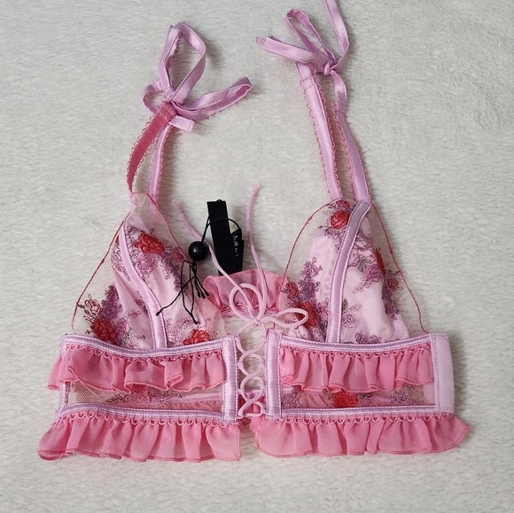 New!For Love and Lemons Rose Bloom Bralette - Picture 9 of 11